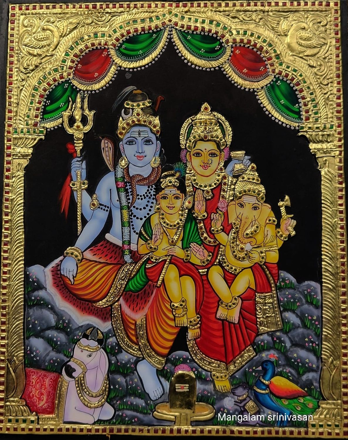 Shivan Family Tanjore painting