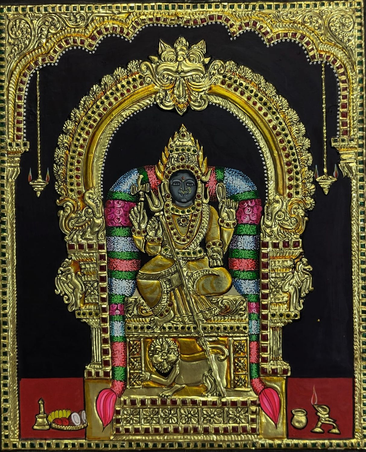 Madura Kali Amman Tanjore painting