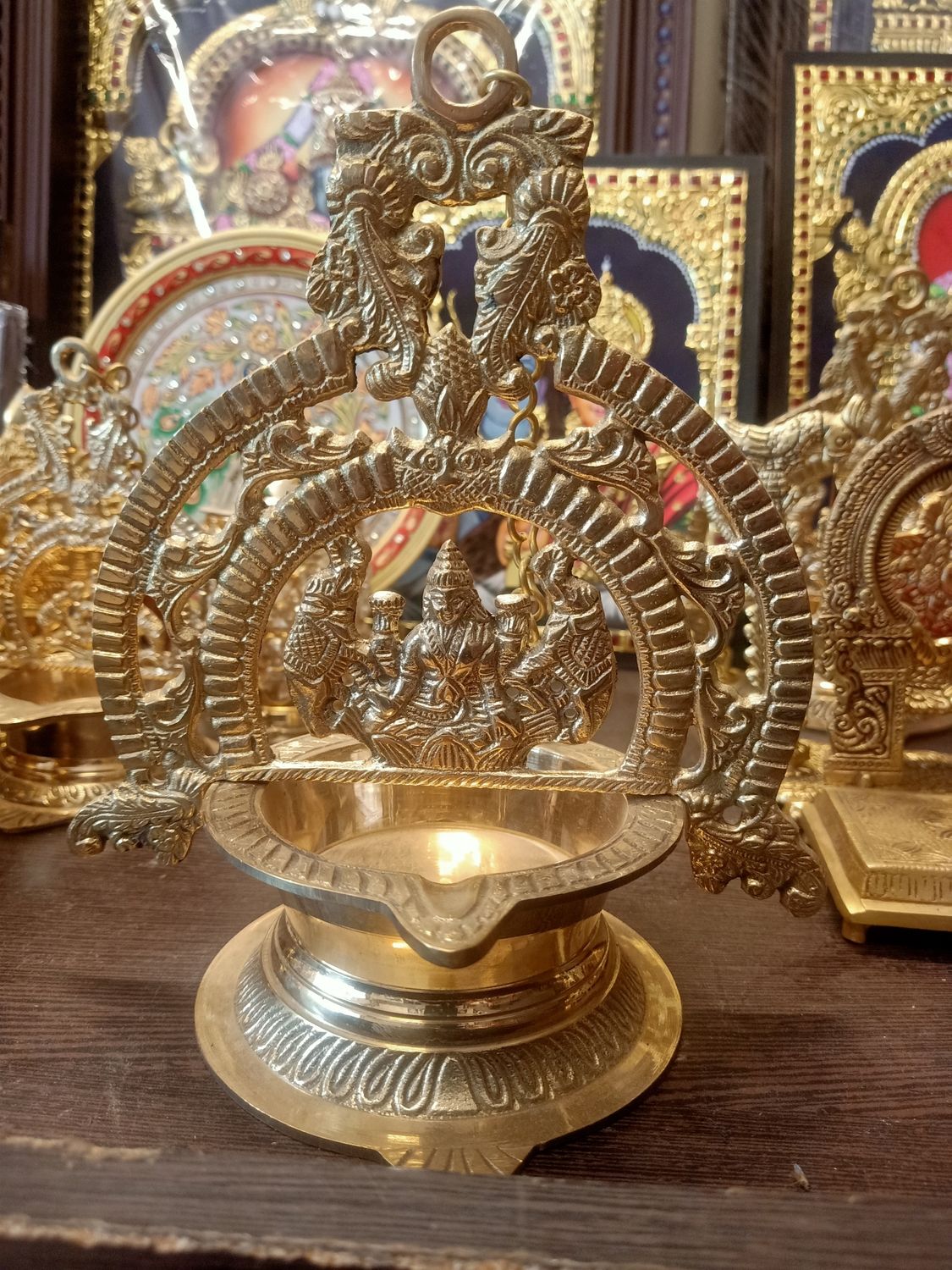 Brass wall hanging diya