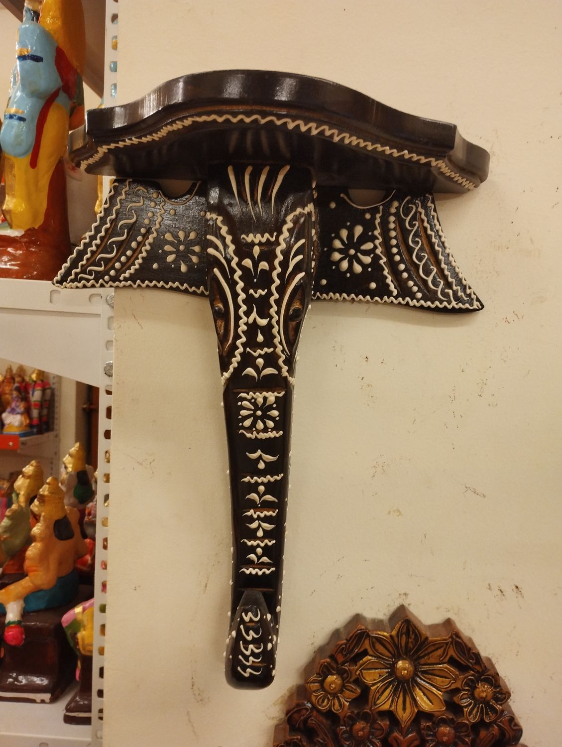 Wooden elephant stand big
