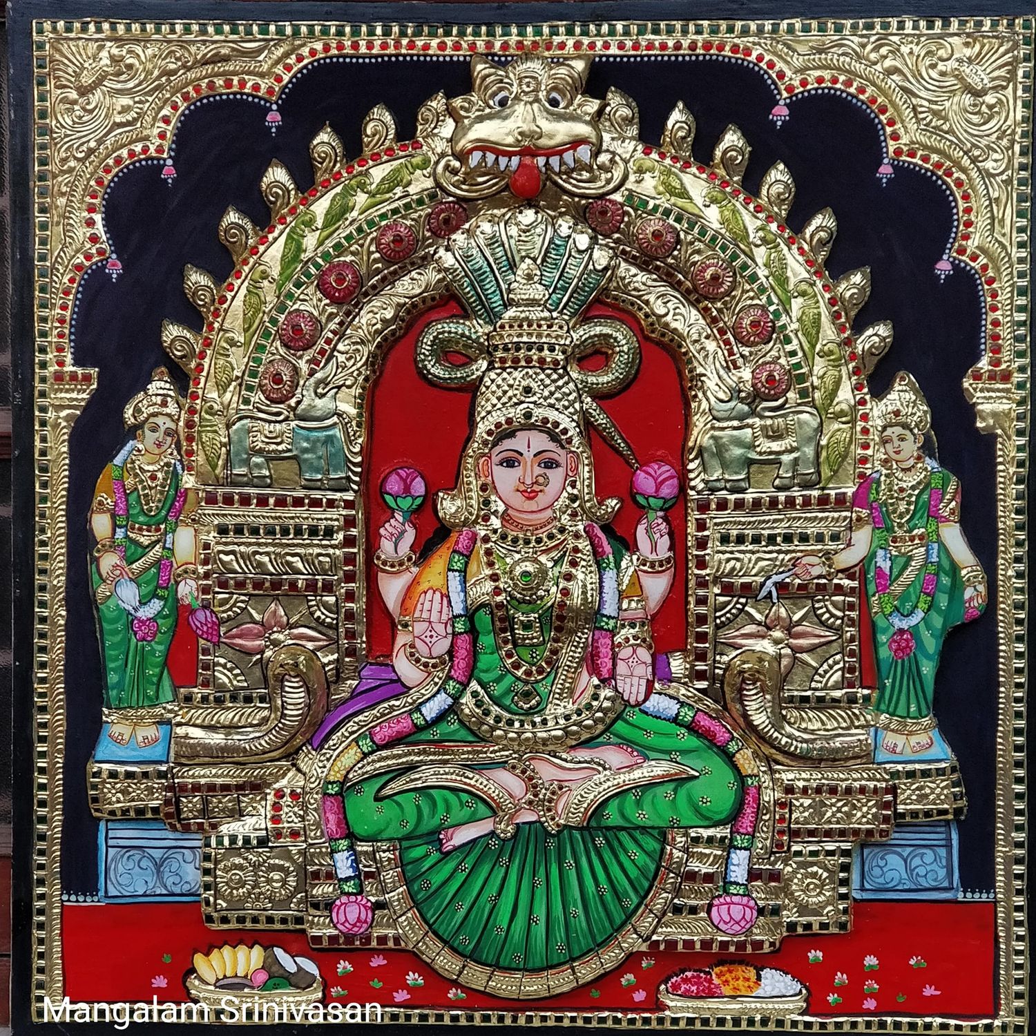 Honge Lakshmi Tanjore painting