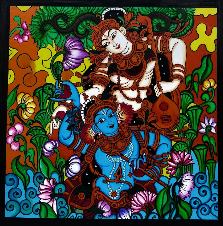 Radha Krishna- 24 inches by 24 inches frame size extra