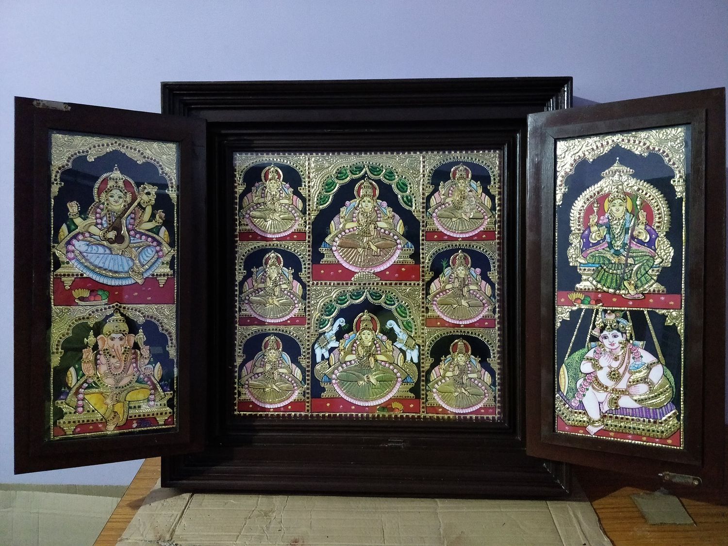 Pannel Pooja Door Tanjore painting