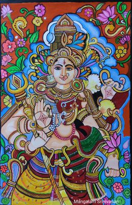 Ardhanarishwarar Tanjore painting- 18 inches by 24 inches frame size extra