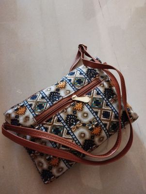 Cotton bag with adjustable cross body belt