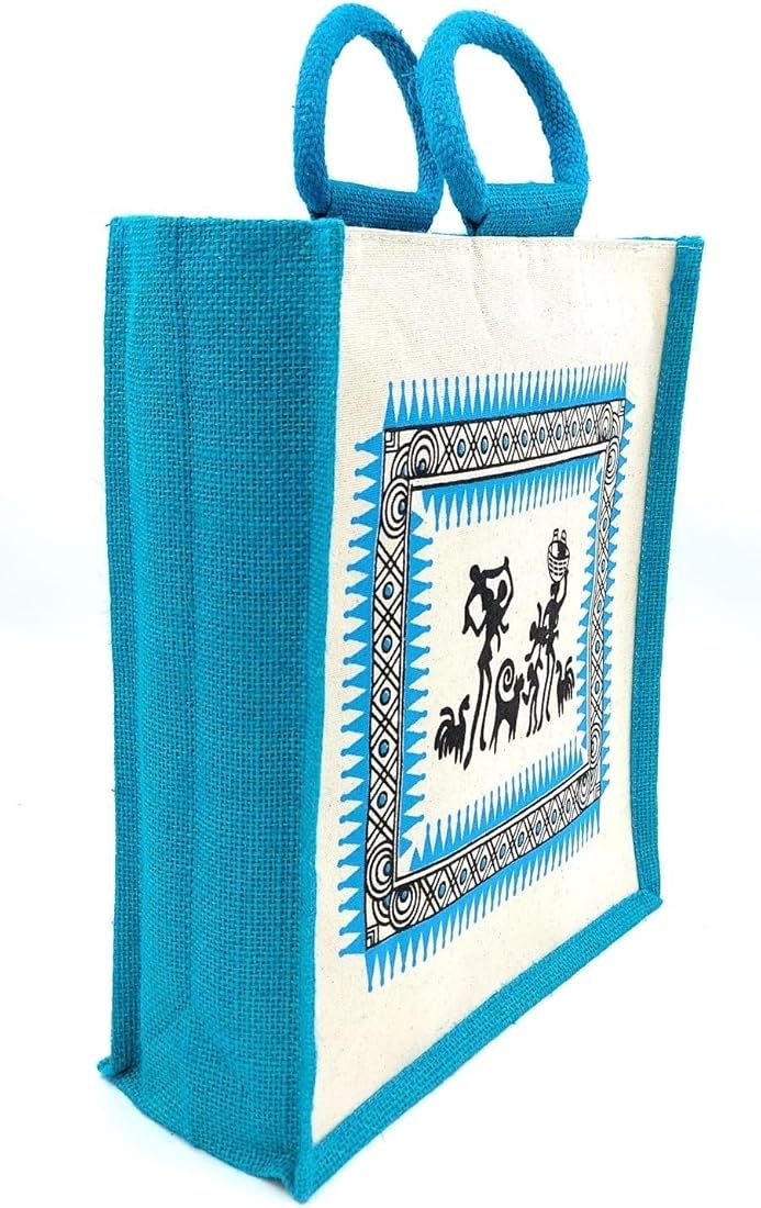 Canvas &amp; Jute bag with warli printed