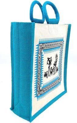 Canvas &amp; Jute bag with warli printed