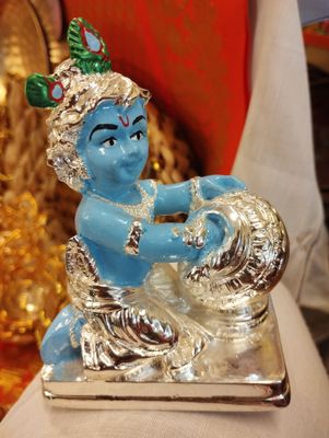 Silver with blue butter krishana (2)