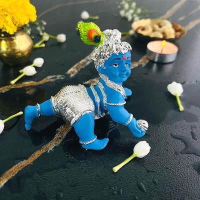Silver with blue butter krishana (1)