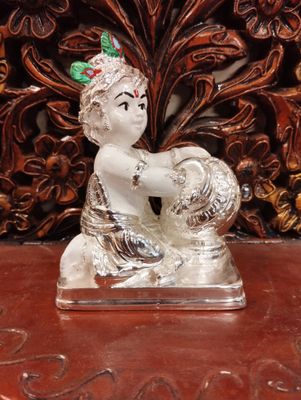 Silver with white butter krishana