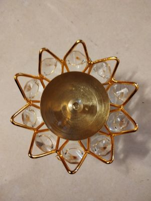 Brass crystal diya -1