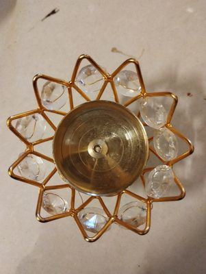 Brass crystal diya-2