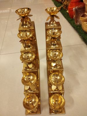 Brass 5 steps diya (pair)