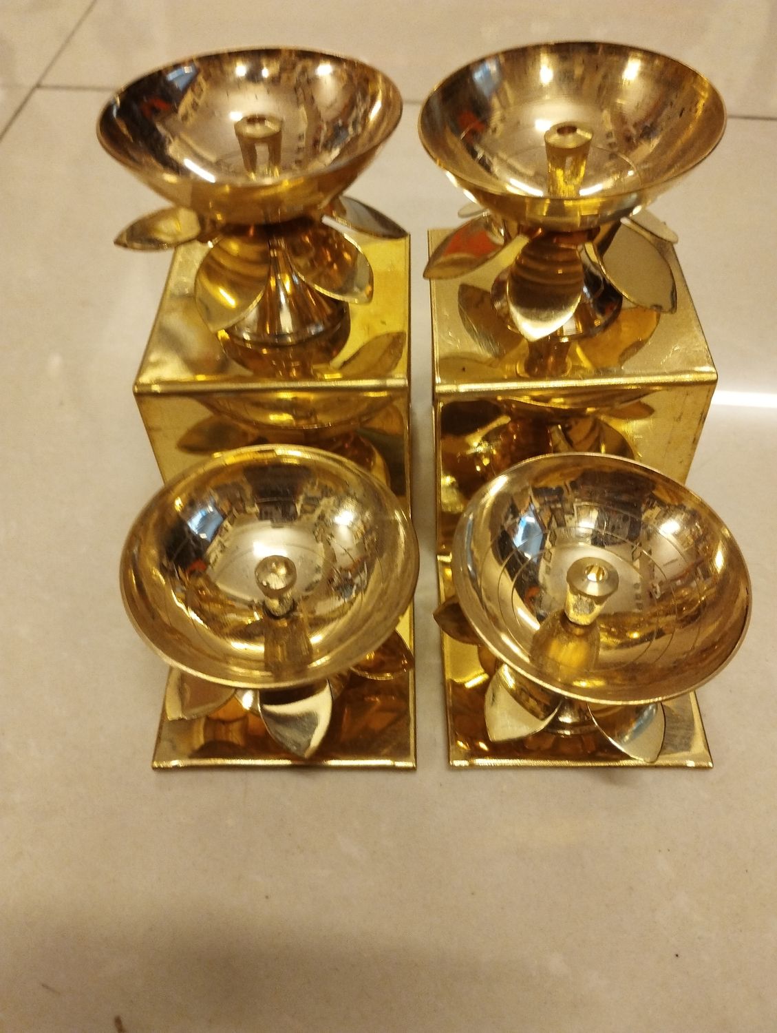Brass 2 steps diya (pair)