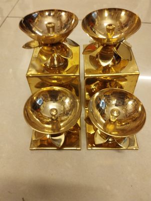 Brass 2 steps diya (pair)
