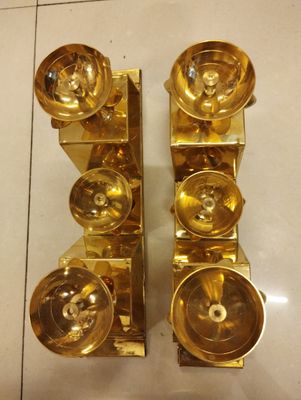 Brass fancy 3 step diya (pair)