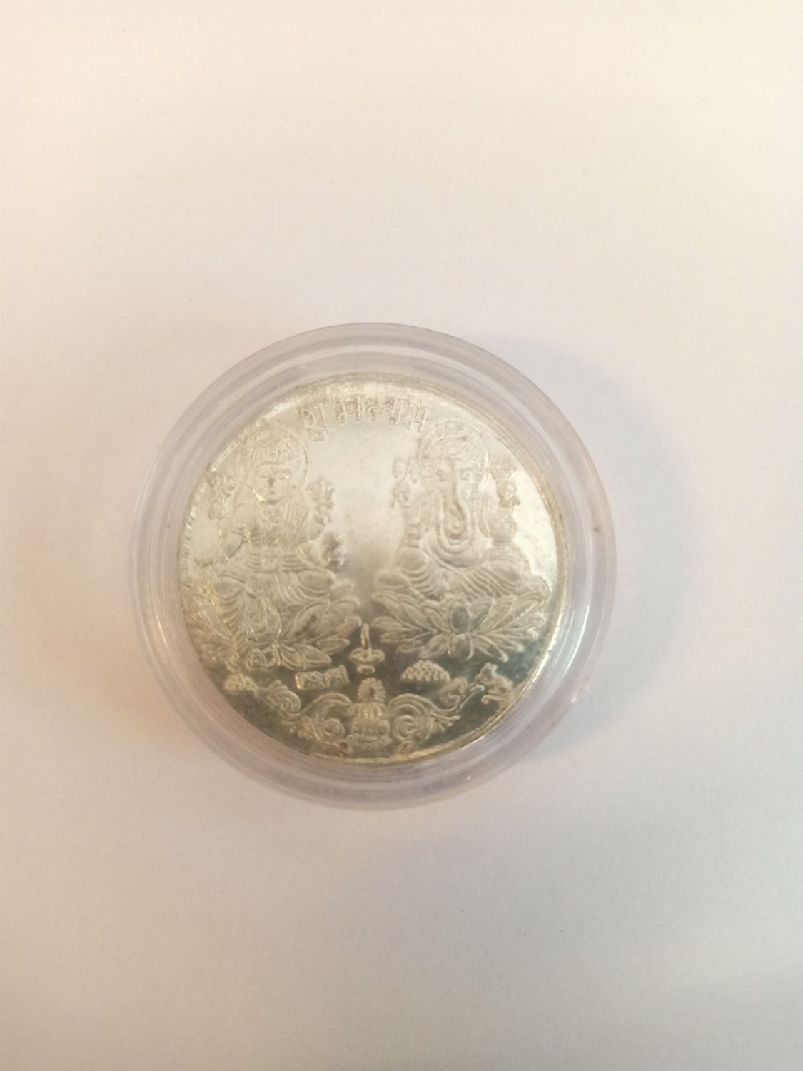 Sliver Lakshmi &amp; Ganesh coin