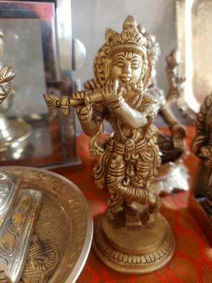 Brass krishna idol