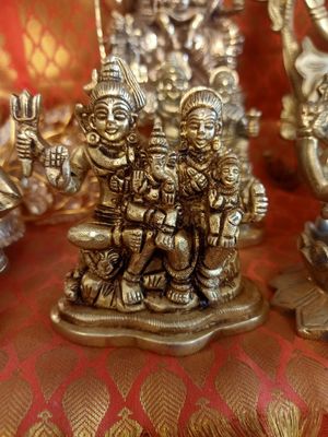 Brass shivan family idol