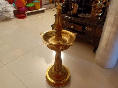 Brass Kerala style deepa stand (b)