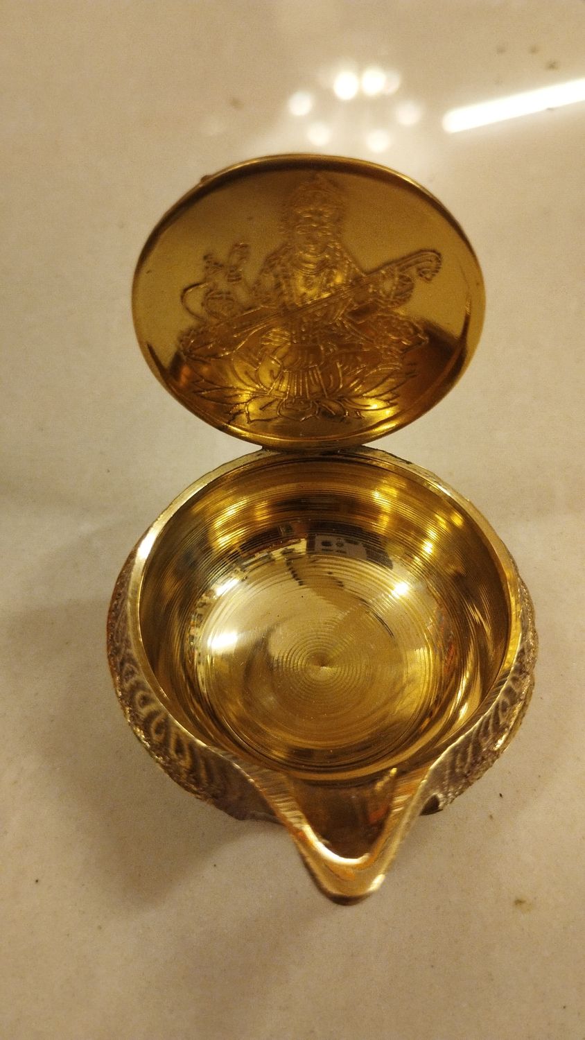 Brass kubera Saraswati diya small