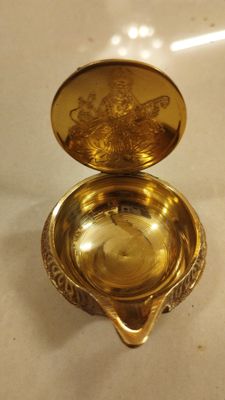 Brass kubera Saraswati diya small