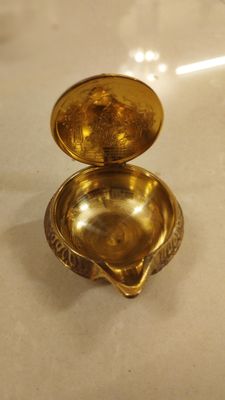 Brass kubera ganesha diya small