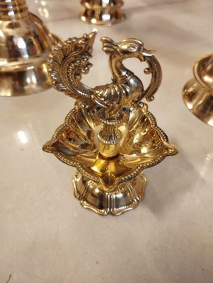 Brass Peacock lamp (S)