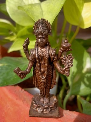 Copper dhanavantri idol