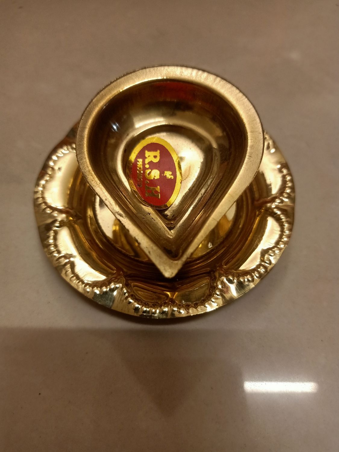 Brass Diya with plate