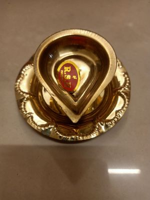 Brass Diya with plate