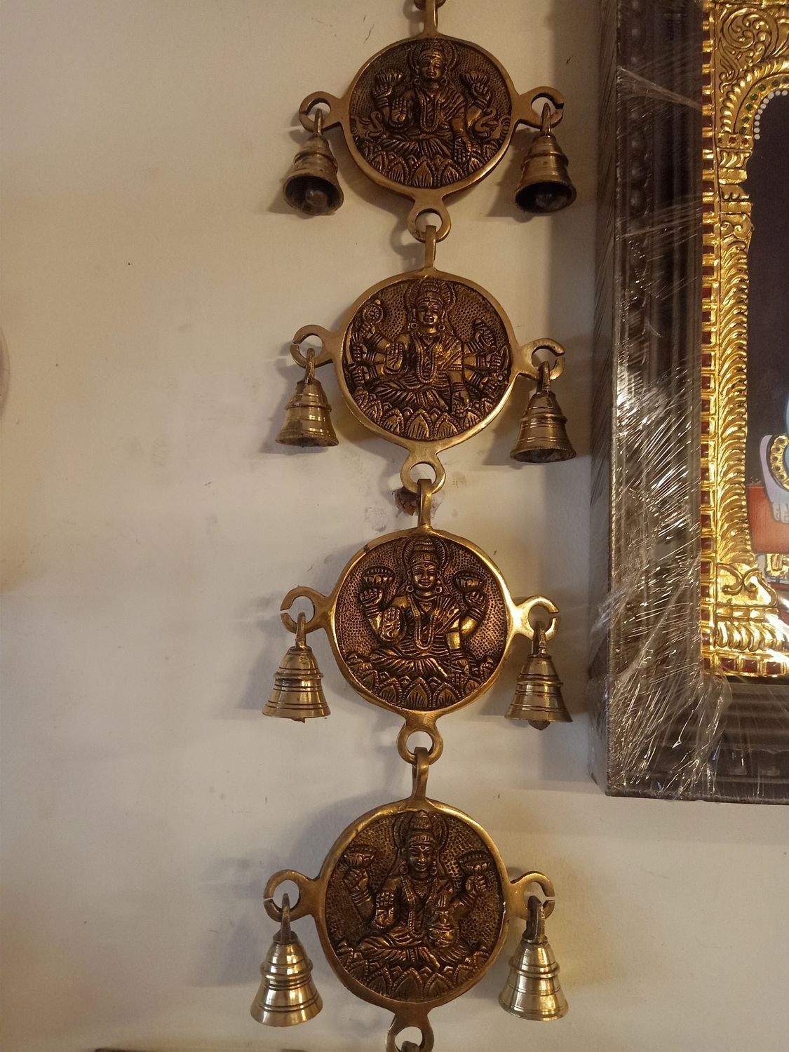 Brass ashtalakshmi wall hangings with bell(pair)