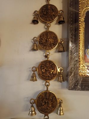 Brass ashtalakshmi wall hangings with bell(pair)