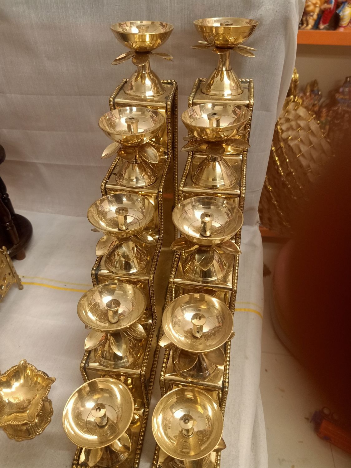 Brass 5step diyas (pair)