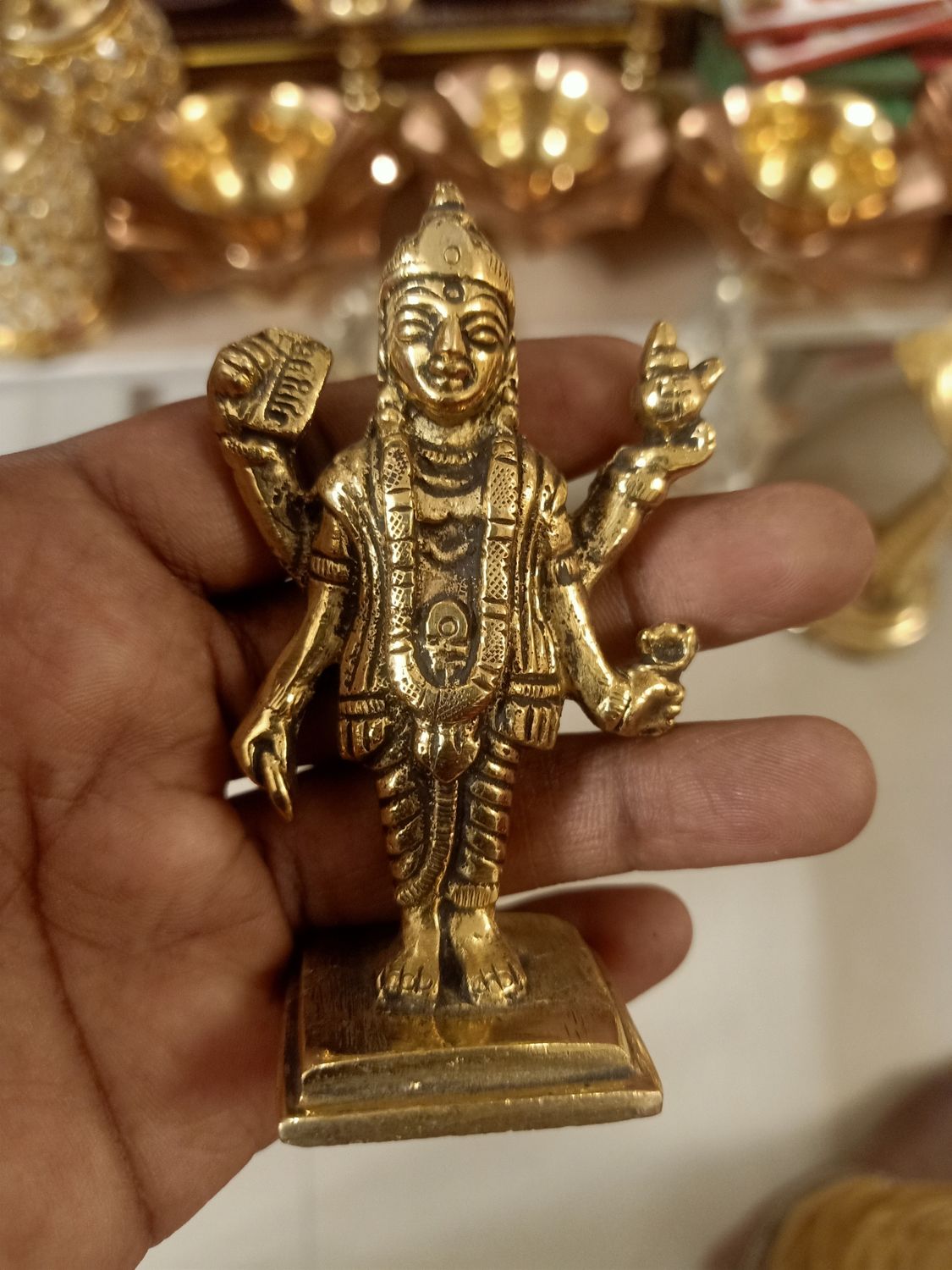 Brass dhanavantri idol