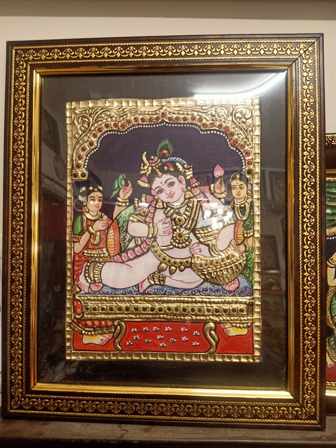 Yashoda krishna Tanjore painting - 8/10 frame extra