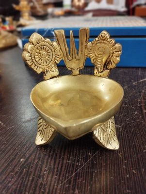 Brass nama sangu chakra diya small
