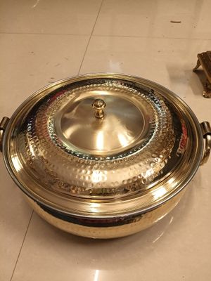 Brass cooking handi with lid