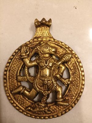 Brass hunuman wall hanging