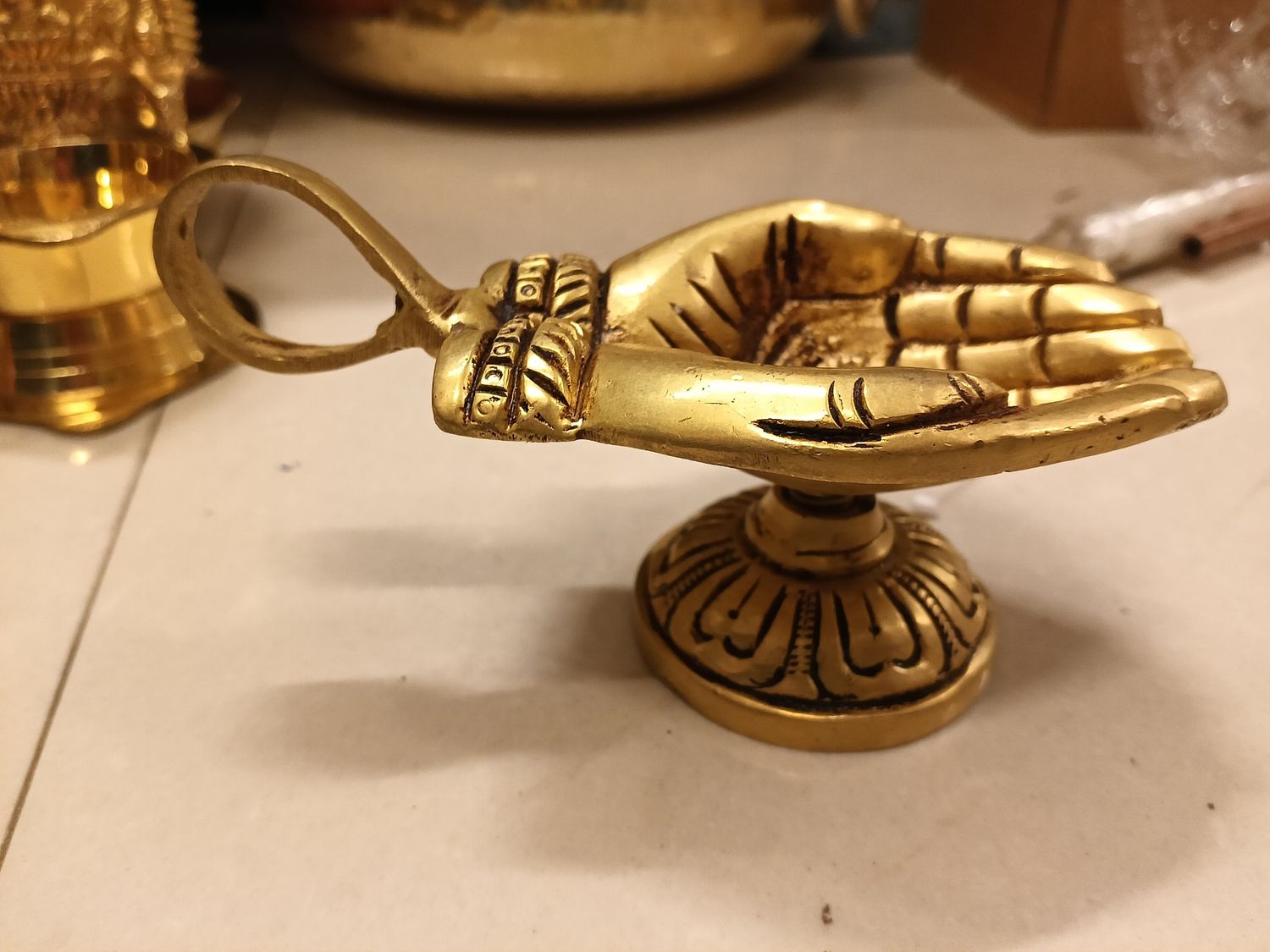 Brass diya