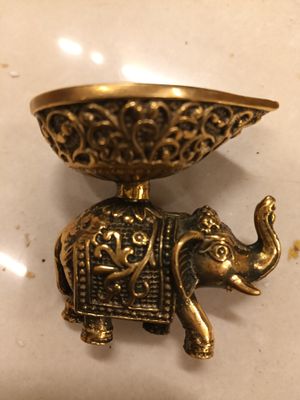 Brass elephant diya