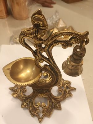 Brass standing diya