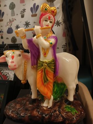 Cow krishna idol