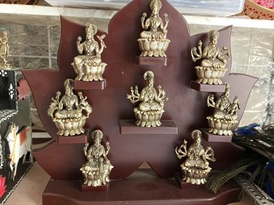 Brass asthalakshmi set with stand