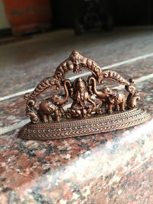 Copper gaya lakshmi idol