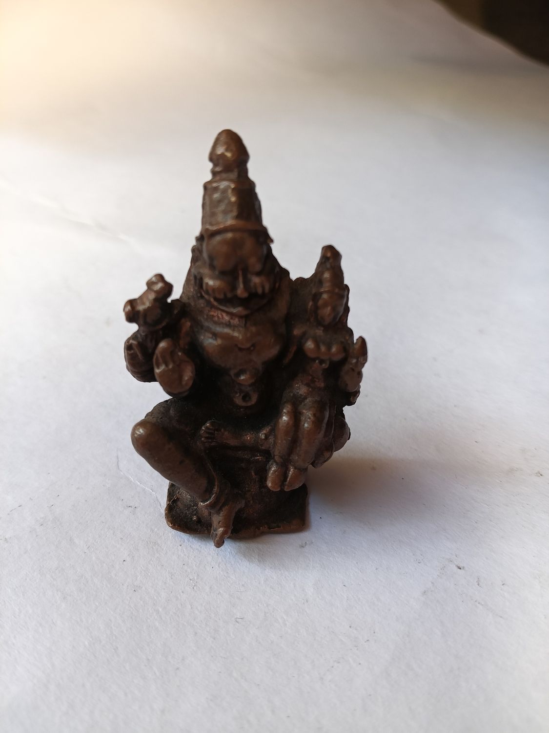 Copper lakshmi narashima idol