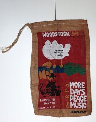 Woodstock &quot;Radio Rat&quot; 1994 Saugerties NY 13 &amp; 14 August Music burlap food bag (#0236)