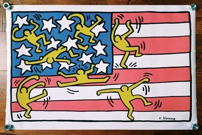 Keith Haring (Attributed) 5 Canvas Posters 1988 (#0326)