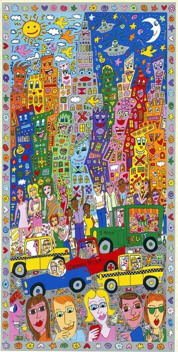 ​James Rizzi (1950-2011) - The City that never sleeps. Hand signed 1998 (#0417.01)