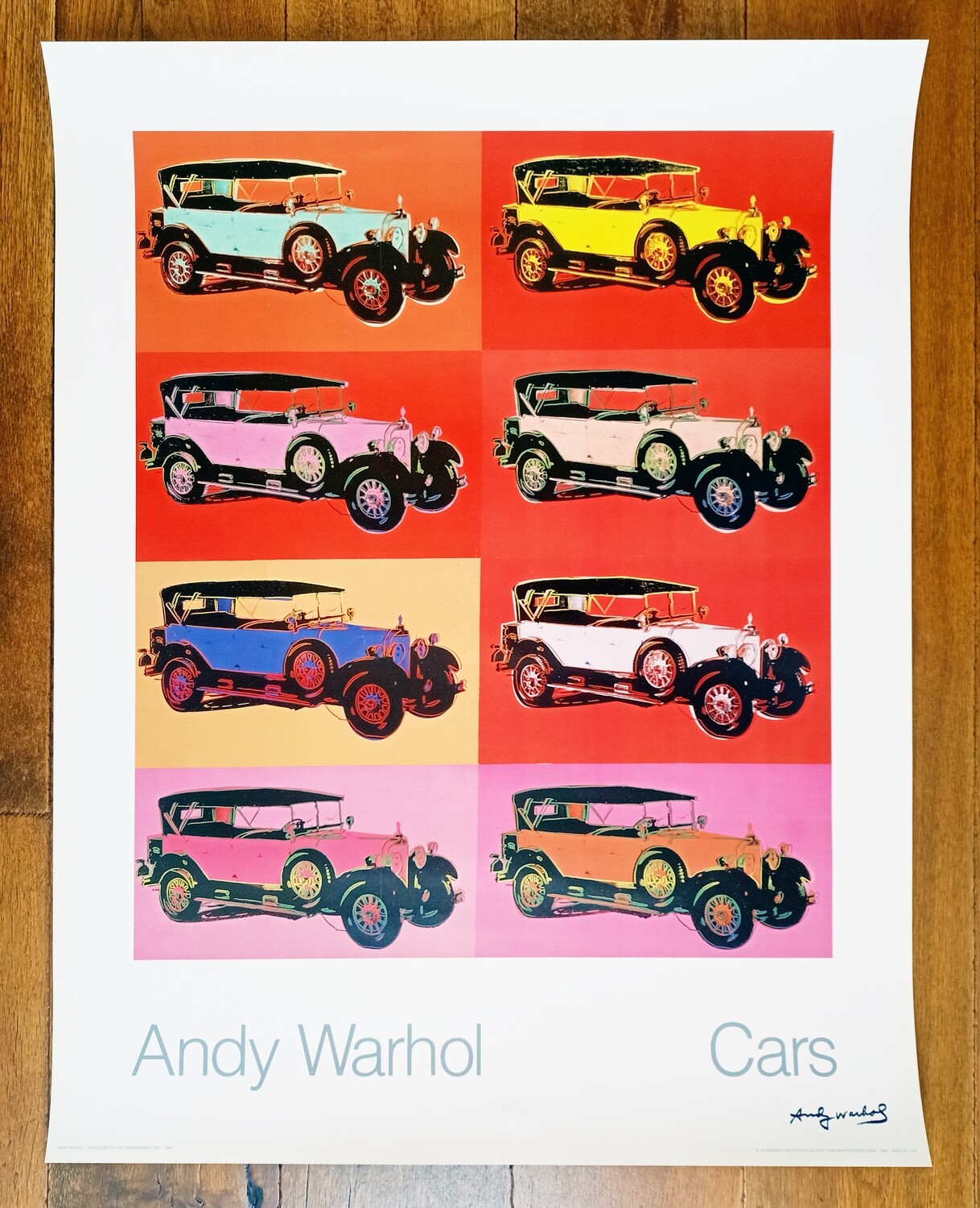 ​Andy Warhol Poster &quot;Cars&quot; &quot;400 Tourenwagen&quot; Stamped 1988 (#0470)